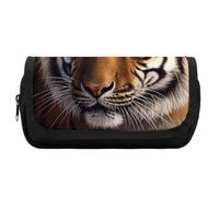 RTFGHJS Double Layer Pencil Case with Front Pocket - Bengal Tiger Large Capacity Pen Organizer Aesthetic Holder Box Storage Bag for Office Supplies, Art Pencils, Makeup Brushes