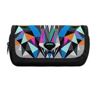 RTFGHJS Double Layer Pencil Case with Front Pocket - Coyote, Wolf Beast Large Capacity Pen Organizer Aesthetic Holder Box Storage Bag for Office Supplies, Art Pencils, Makeup Brushes