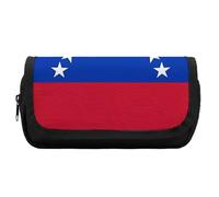 RTFGHJS Double Layer Pencil Case with Front Pocket - Flag of Venezuela Large Capacity Pen Organizer Aesthetic Holder Box Storage Bag for Office Supplies, Art Pencils, Makeup Brushes