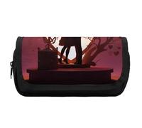 RTFGHJS Double Layer Pencil Case with Front Pocket - Kissing Silhouette Large Capacity Pen Organizer Aesthetic Holder Box Storage Bag for Office Supplies, Art Pencils, Makeup Brushes