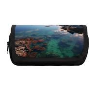 RTFGHJS Double Layer Pencil Case with Front Pocket - Norway Islands Large Capacity Pen Organizer Aesthetic Holder Box Storage Bag for Office Supplies, Art Pencils, Makeup Brushes
