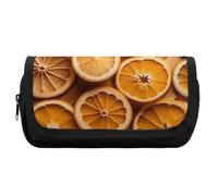 RTFGHJS Double Layer Pencil Case with Front Pocket - Orange Slices Large Capacity Pen Organizer Aesthetic Holder Box Storage Bag for Office Supplies, Art Pencils, Makeup Brushes