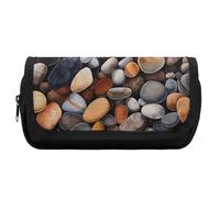 RTFGHJS Double Layer Pencil Case with Front Pocket - Rocks And Pebbles Large Capacity Pen Organizer Aesthetic Holder Box Storage Bag for Office Supplies, Art Pencils, Makeup Brushes