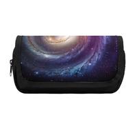 RTFGHJS Double Layer Pencil Case with Front Pocket - Spiral Galaxy Large Capacity Pen Organizer Aesthetic Holder Box Storage Bag for Office Supplies, Art Pencils, Makeup Brushes