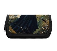 RTFGHJS Double Layer Pencil Case with Front Pocket - The Witch of Darkness Large Capacity Pen Organizer Aesthetic Holder Box Storage Bag for Office Supplies, Art Pencils, Makeup Brushes