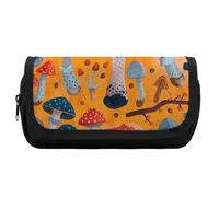 RTFGHJS Double Layer Pencil Case with Front Pocket - Various Mushrooms Large Capacity Pen Organizer Aesthetic Holder Box Storage Bag for Office Supplies, Art Pencils, Makeup Brushes