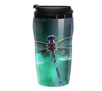 RTFGHJS Double Wall Vacuum Coffee Cup - Galaxy Animal Dragonfly Reusable Plastic Travel Mug with Lid, 250ml Insulated Tumbler for Hot & Cold Drinks, Portable Coffee Mug for Car Office Use