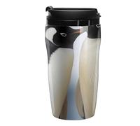 RTFGHJS Double Wall Vacuum Coffee Cup - I Love Penguins Reusable Plastic Travel Mug with Lid, 250ml Insulated Tumbler for Hot & Cold Drinks, Portable Coffee Mug for Car Office Use