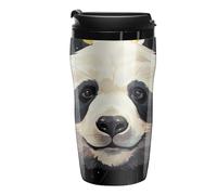 RTFGHJS Double Wall Vacuum Coffee Cup - Rainbow Cartoon Panda Reusable Plastic Travel Mug with Lid, 250ml Insulated Tumbler for Hot & Cold Drinks, Portable Coffee Mug for Car Office Use