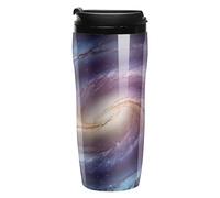 RTFGHJS Double Wall Vacuum Coffee Cup - Spiral Galaxy Reusable Plastic Travel Mug with Lid, 350ml Insulated Tumbler for Hot & Cold Drinks, Portable Coffee Mug for Car Office Use