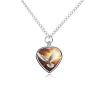 RTFGHJS Dove Sun Art Urn Necklace for Ashes Personalized Cremation Jewelry Heart Pendant Keepsake Jewelry for Dog Cat Sympathy Gift for Pets Lovers