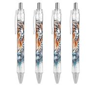 RTFGHJS Draw A Tiger Face Ballpoint Pens Retractable Ball Point Pens Smooth 0.5mm Medium Writing Pen Black Ink Pen for Men Women 4 PCS