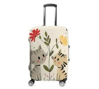 RTFGHJS Draw Two Cats Luggage Cover Elastic Luggage Covers for Suitcase Travel Luggage Covers Anti-Scratch Washable Suitcase Sleeve Fits 19-32 Inch Luggage, white, L