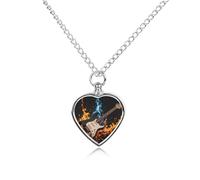 RTFGHJS Electric Guitar Music Urn Necklace for Ashes Personalized Cremation Jewelry Heart Pendant Keepsake Jewelry for Dog Cat Sympathy Gift for Pets Lovers