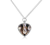 RTFGHJS English Bulldogs Urn Necklace for Ashes Personalized Cremation Jewelry Heart Pendant Keepsake Jewelry for Dog Cat Sympathy Gift for Pets Lovers