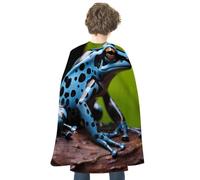 RTFGHJS Evil Eye Halloween Cloak Christmas Cape Costume Accessory Cosplay Cloak for Parties Short Capes, Dart Frog Blue, One Size