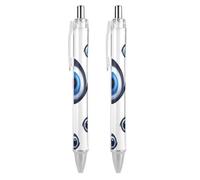 RTFGHJS Evil Eyes Ballpoint Pens Retractable Ball Point Pens Smooth 0.5mm Medium Writing Pen Black Ink Pen for Men Women 2 PCS