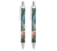 RTFGHJS Fantasy Forest Ballpoint Pens Retractable Ball Point Pens Smooth 0.5mm Medium Writing Pen Black Ink Pen for Men Women 2 PCS