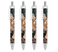 RTFGHJS Fierce Tiger Ballpoint Pens Retractable Ball Point Pens Smooth 0.5mm Medium Writing Pen Black Ink Pen for Men Women 4 PCS