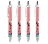 RTFGHJS Flamingo on Skateboard Ballpoint Pens Retractable Ball Point Pens Smooth 0.5mm Medium Writing Pen Black Ink Pen for Men Women 4 PCS
