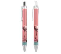 RTFGHJS Flamingo on Skateboard Ballpoint Pens Retractable Ball Point Pens Smooth 0.5mm Medium Writing Pen Black Ink Pen for Men Women 2 PCS