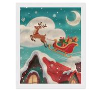 RTFGHJS Flying Deer Diamond Painting Kit 16"x20" DIY Canvas Art Decor with Drill Pen, Tray & Wax, Waterproof Sparkling Wall Craft for Home Decor, Birthdays, Christmas