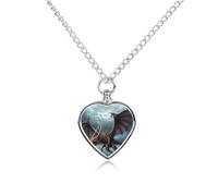 RTFGHJS Flying Dragon Urn Necklace for Ashes Personalized Cremation Jewelry Heart Pendant Keepsake Jewelry for Dog Cat Sympathy Gift for Pets Lovers
