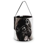 RTFGHJS French Bulldog Halloween Treat Bags with Handles Candy Bucket for Trick Or Treating, Party Favor Bags