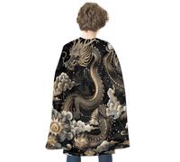 RTFGHJS Frog in The Pond Halloween Cloak Christmas Cape Costume Accessory Cosplay Cloak for Parties Short Capes, Black Chinese Dragon, One Size