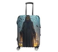 RTFGHJS Ghosts Haunt The Night Luggage Cover Elastic Luggage Covers for Suitcase Travel Luggage Covers Anti-Scratch Washable Suitcase Sleeve Fits 19-32 Inch Luggage, white, M