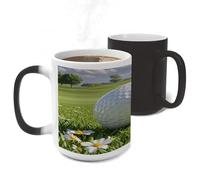 RTFGHJS Golf Ball Color Changing Mugs Heat Sensitive Magic Mug 11 Oz Coffee Cup for Office, Ceramic Novelty Tea Mug with Handle for Home, Creative Gifts, Birthday, Anniversary
