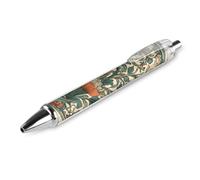 RTFGHJS Green Floral Pattern Ballpoint Pens Retractable Ball Point Pens Smooth 0.5mm Medium Writing Pen Black Ink Pen for Men Women 1 PCS