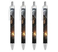RTFGHJS Grim Reaper Ballpoint Pens Retractable Ball Point Pens Smooth 0.5mm Medium Writing Pen Black Ink Pen for Men Women 4 PCS