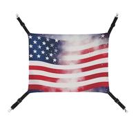 RTFGHJS Hanging Pet Hammock Cat Hammock for Cage Soft Breathable American Flag and Stars Pet Cage Bed with Metal Hooks Small Pets Resting Sleepy Pad for Cats Dogs Rabbits Other Small Animals
