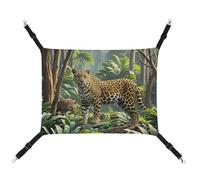 RTFGHJS Hanging Pet Hammock Cat Hammock for Cage Soft Breathable Animal Leopard Print Jungle Pet Cage Bed with Metal Hooks Small Pets Resting Sleepy Pad for Cats Dogs Rabbits Other Small Animals