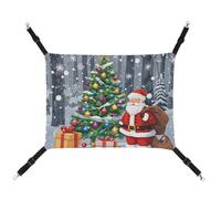 RTFGHJS Hanging Pet Hammock Cat Hammock for Cage Soft Breathable Christmas Santa Claus Pet Cage Bed with Metal Hooks Small Pets Resting Sleepy Pad for Cats Dogs Rabbits Other Small Animals