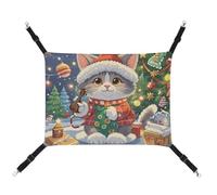 RTFGHJS Hanging Pet Hammock Cat Hammock for Cage Soft Breathable Cute Cat Sing Christmas Carols Pet Cage Bed with Metal Hooks Small Pets Resting Sleepy Pad for Cats Dogs Rabbits Other Small Animals
