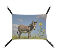 RTFGHJS Hanging Pet Hammock Cat Hammock for Cage Soft Breathable Donkey and Flower Pet Cage Bed with Metal Hooks Small Pets Resting Sleepy Pad for Cats Dogs Rabbits Other Small Animals