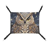 RTFGHJS Hanging Pet Hammock Cat Hammock for Cage Soft Breathable Owl Pattern Pet Cage Bed with Metal Hooks Small Pets Resting Sleepy Pad for Cats Dogs Rabbits Other Small Animals