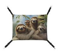 RTFGHJS Hanging Pet Hammock Cat Hammock for Cage Soft Breathable Sloth Family Pet Cage Bed with Metal Hooks Small Pets Resting Sleepy Pad for Cats Dogs Rabbits Other Small Animals