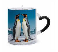 RTFGHJS Happy Penguins Color Changing Mug Heat Activated Coffee Mug Funny Ceramic Magic Mugs Personalized Novelty Heat Sublimation Cups for Men Women Gifts 11 Oz