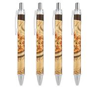 RTFGHJS Heart Shaped Pizza Ballpoint Pens Retractable Ball Point Pens Smooth 0.5mm Medium Writing Pen Black Ink Pen for Men Women 4 PCS