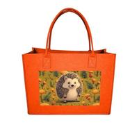 RTFGHJS Hedgehog Tote Bags Reusable Shopping Bag Grocery Bag Felt Handbags Storage Bags Fruit Orange