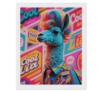 RTFGHJS Hippie Sheep Diamond Painting Kit 16"x20" DIY Canvas Art Decor with Drill Pen, Tray & Wax, Waterproof Sparkling Wall Craft for Home Decor, Birthdays, Christmas