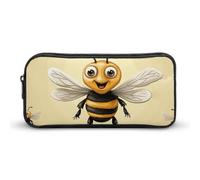 RTFGHJS Honey Bee Pencil Case, Large Capacity Zipper Pencil Pouch Portable Office Stationery Makeup Bag, Desk Organizer for Stationery, Travel Toiletry, Makeup, Supplies