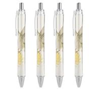 RTFGHJS Hummingbird Orange Flower Ballpoint Pens Retractable Ball Point Pens Smooth 0.5mm Medium Writing Pen Black Ink Pen for Men Women 4 PCS