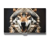 RTFGHJS Hungry Like A Wolf Business Card Holder, Metal Slim Name Card Case, Pocket Cards Holder for Women Or Men, Name Cards Booklet for Professionals, Executives