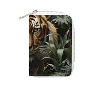 RTFGHJS Jungle Tiger Credit Card Holder Wallet PU Leather Card Case Cards Protector Front Pocket Wallets