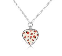 RTFGHJS Ladybugs Pattern Infinite Speckled Urn Necklace for Ashes Personalized Cremation Jewelry Heart Pendant Keepsake Jewelry for Dog Cat Sympathy Gift for Pets Lovers