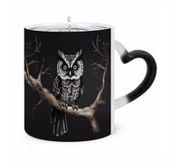 RTFGHJS Late Night Owl Color Changing Mug Heat Activated Coffee Mug Funny Ceramic Magic Mugs Personalized Novelty Heat Sublimation Cups for Men Women Gifts 11 Oz